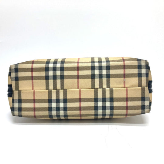 BURBERRY Handbag PVC / Leather beige Check Pattern Women Used Authentic