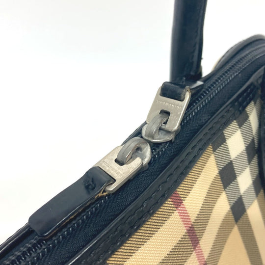 BURBERRY Handbag PVC / Leather beige Check Pattern Women Used Authentic