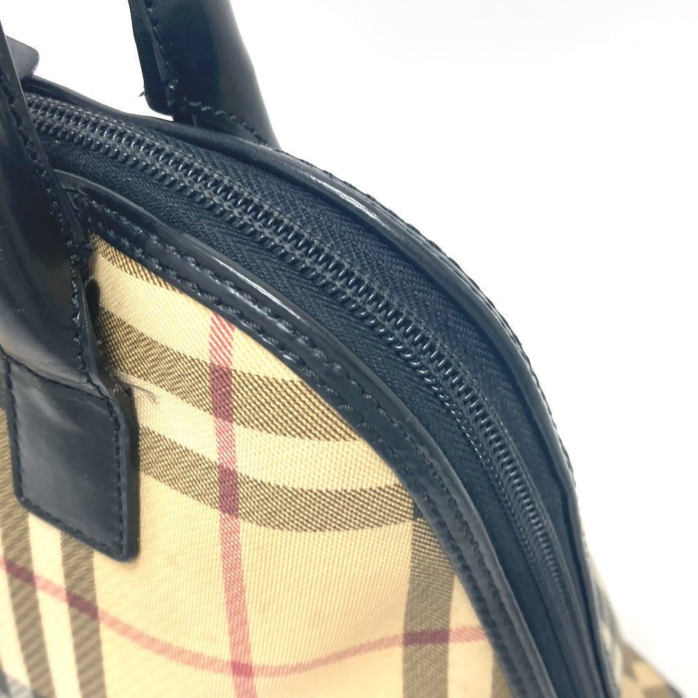 BURBERRY Handbag PVC / Leather beige Check Pattern Women Used Authentic