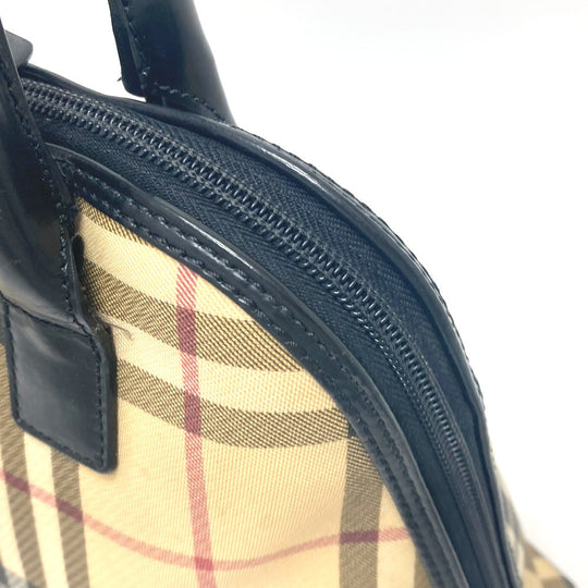 BURBERRY Handbag PVC / Leather beige Check Pattern Women Used Authentic