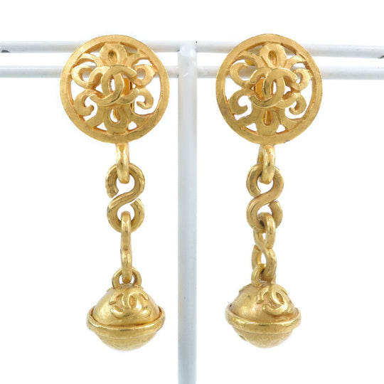CHANEL Earring Plated Gold gold bell Women Used Authentic