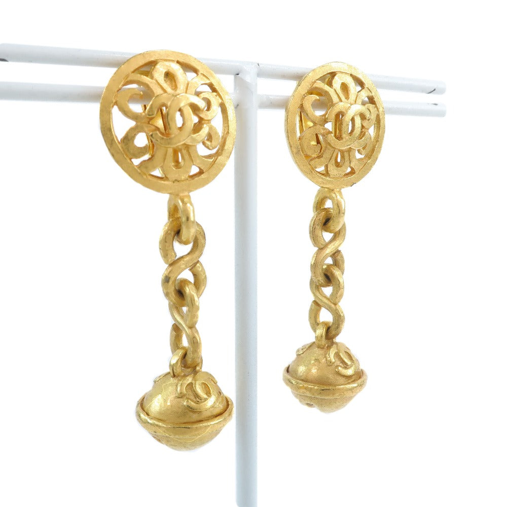 CHANEL Earring Plated Gold gold bell Women Used Authentic