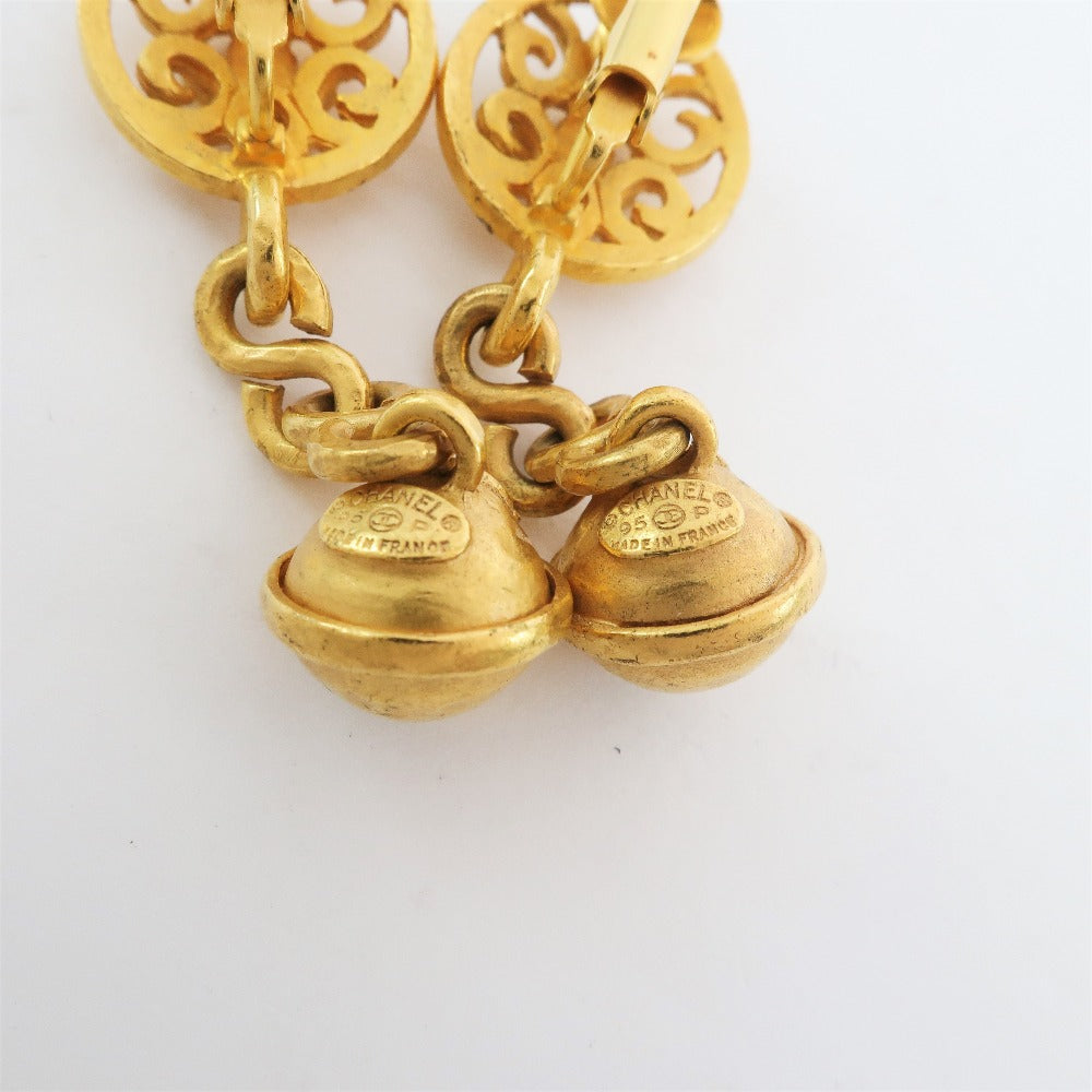 CHANEL Earring Plated Gold gold bell Women Used Authentic