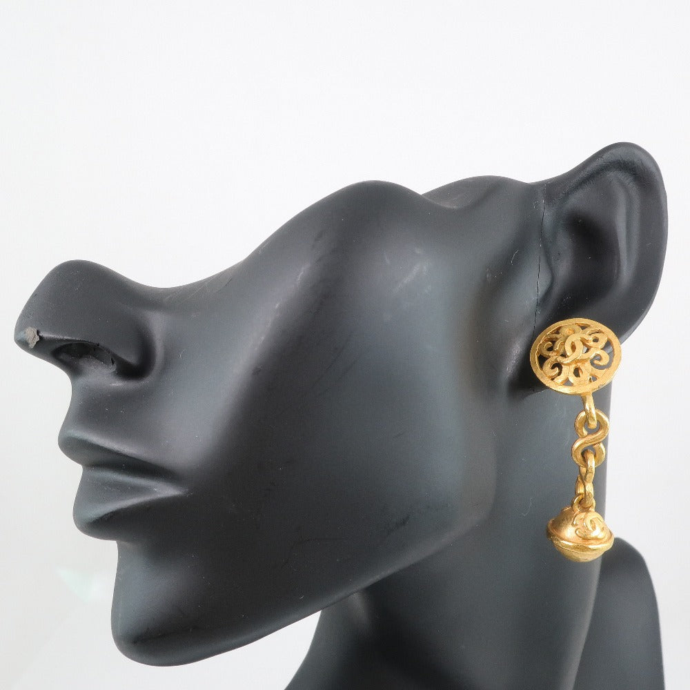 CHANEL Earring Plated Gold gold bell Women Used Authentic