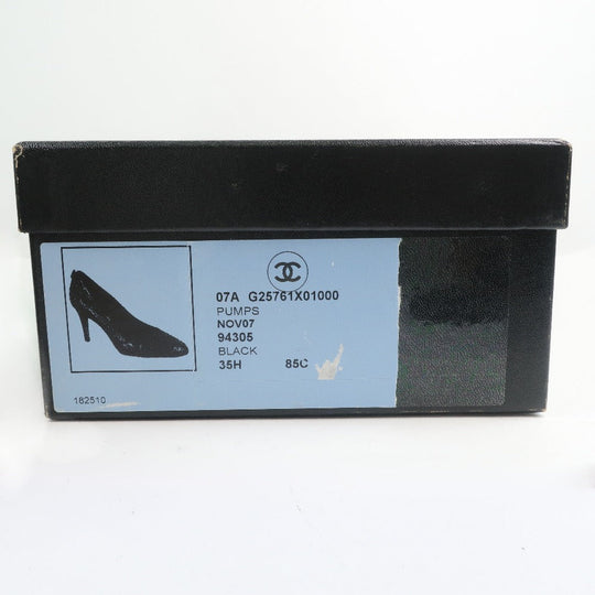 CHANEL Sandals Calfskin, patent leather black Women 35 1/2 Used Authentic