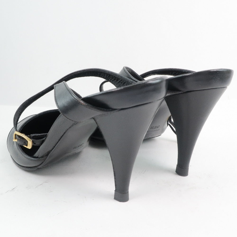 CHANEL Sandals Calfskin, patent leather black Women 35 1/2 Used Authentic