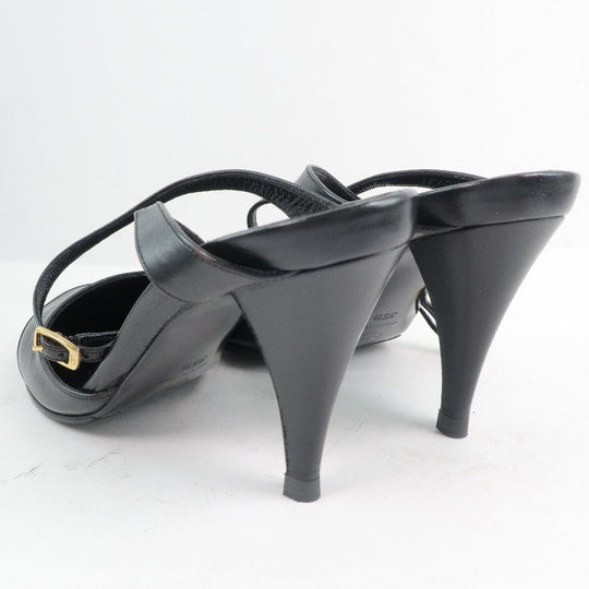 CHANEL Sandals Calfskin, patent leather black Women 35 1/2 Used Authentic