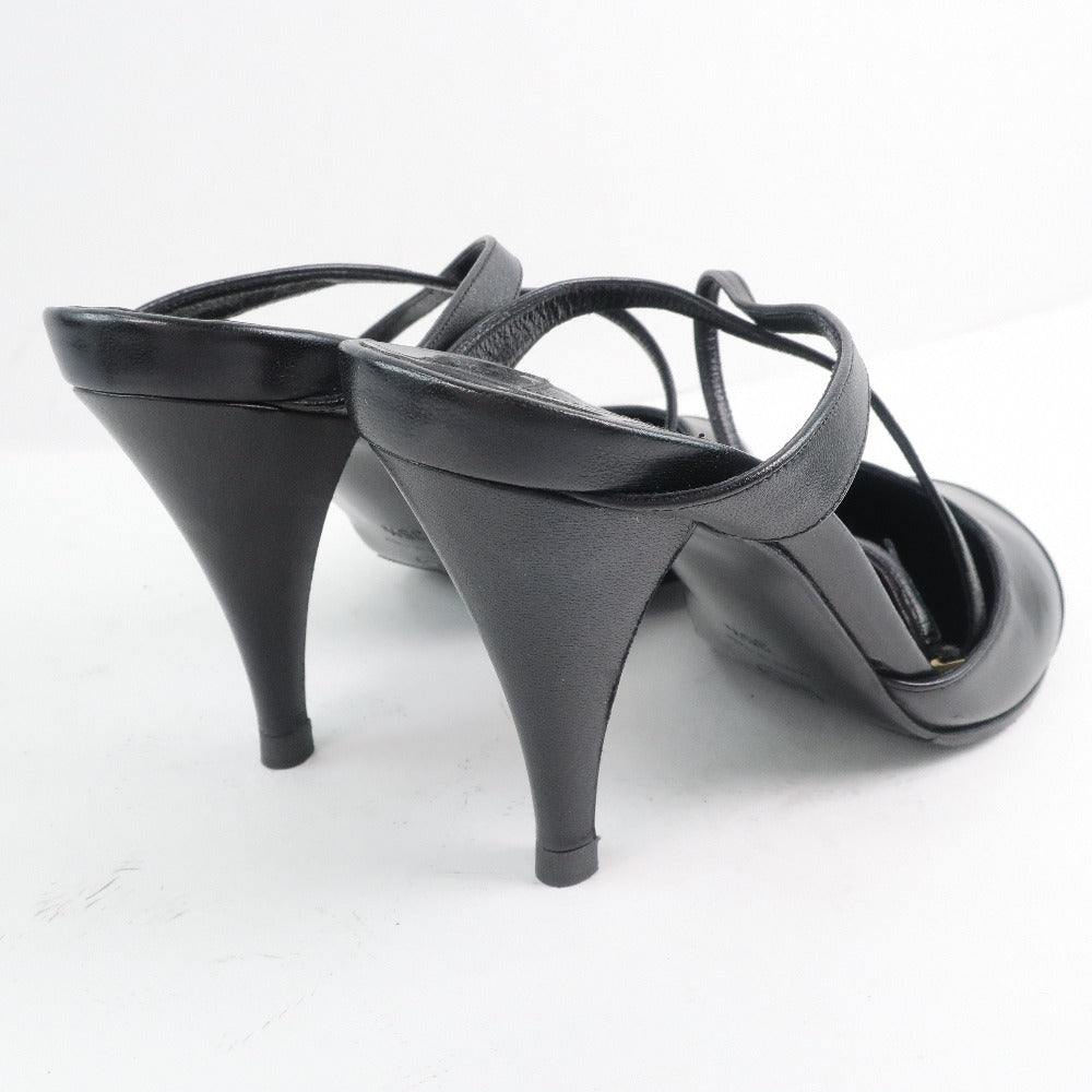 CHANEL Sandals Calfskin, patent leather black Women 35 1/2 Used Authentic