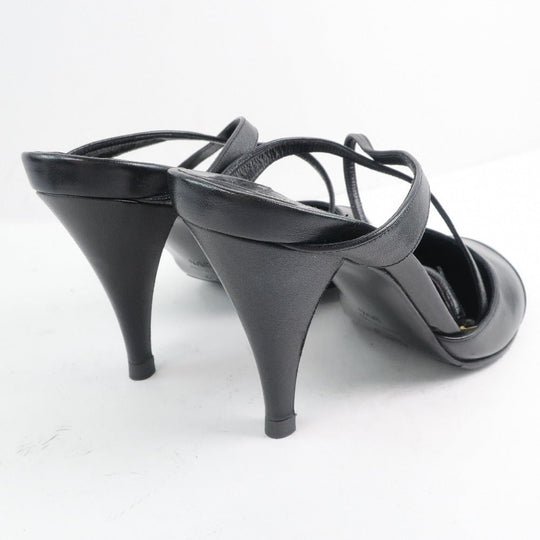 CHANEL Sandals Calfskin, patent leather black Women 35 1/2 Used Authentic
