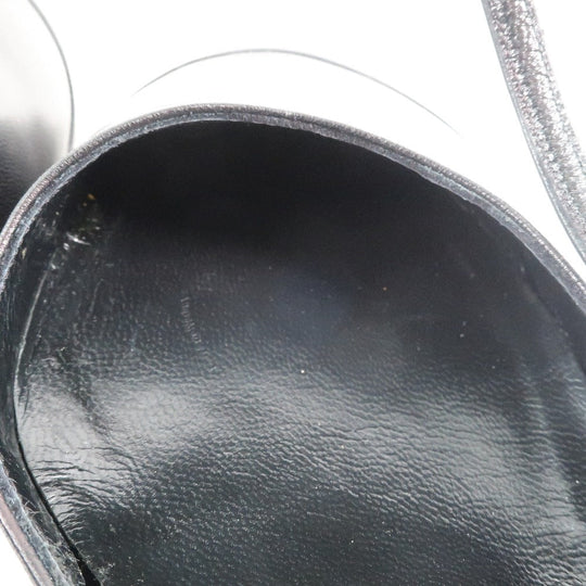 CHANEL Sandals Calfskin, patent leather black Women 35 1/2 Used Authentic