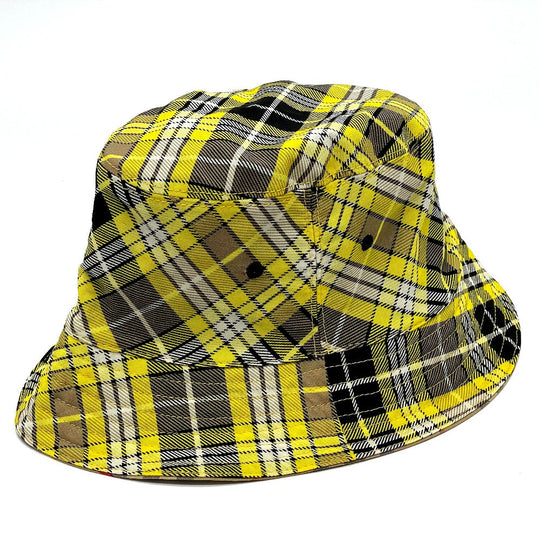 BURBERRY hat 8036994 wool Yellow x brown Vintage check reversible unisex(Unisex) M Used Authentic