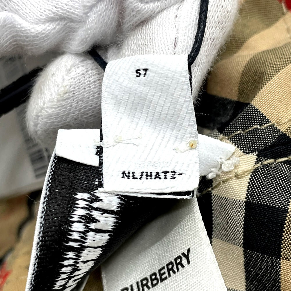 BURBERRY hat 8036994 wool Yellow x brown Vintage check reversible unisex(Unisex) M Used Authentic