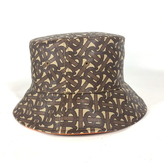 BURBERRY hat 8023808 polyamide Brown TB logo unisex(Unisex) L Used Authentic