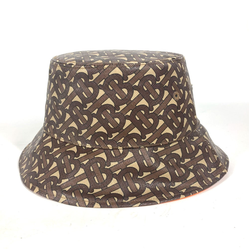 BURBERRY hat 8023808 polyamide Brown TB logo unisex(Unisex) L Used Authentic
