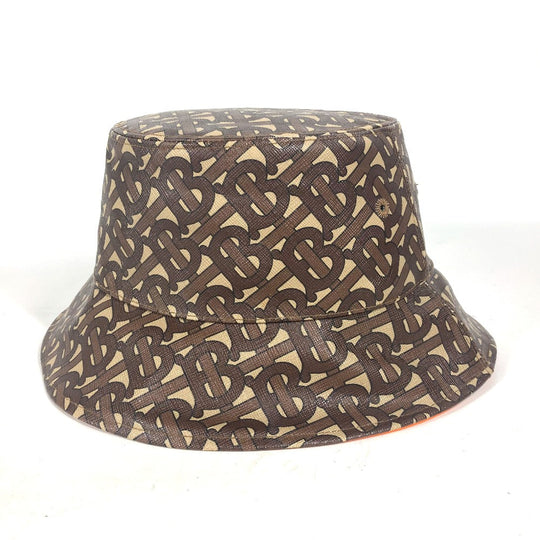 BURBERRY hat 8023808 polyamide Brown TB logo unisex(Unisex) L Used Authentic