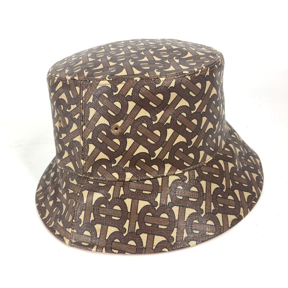 BURBERRY hat 8023808 polyamide Brown TB logo unisex(Unisex) L Used Authentic