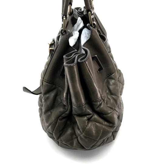 BURBERRY Tote Bag Lamb leather Brown Men's Women Quilted Leather unisex(Unisex) Used Authentic
