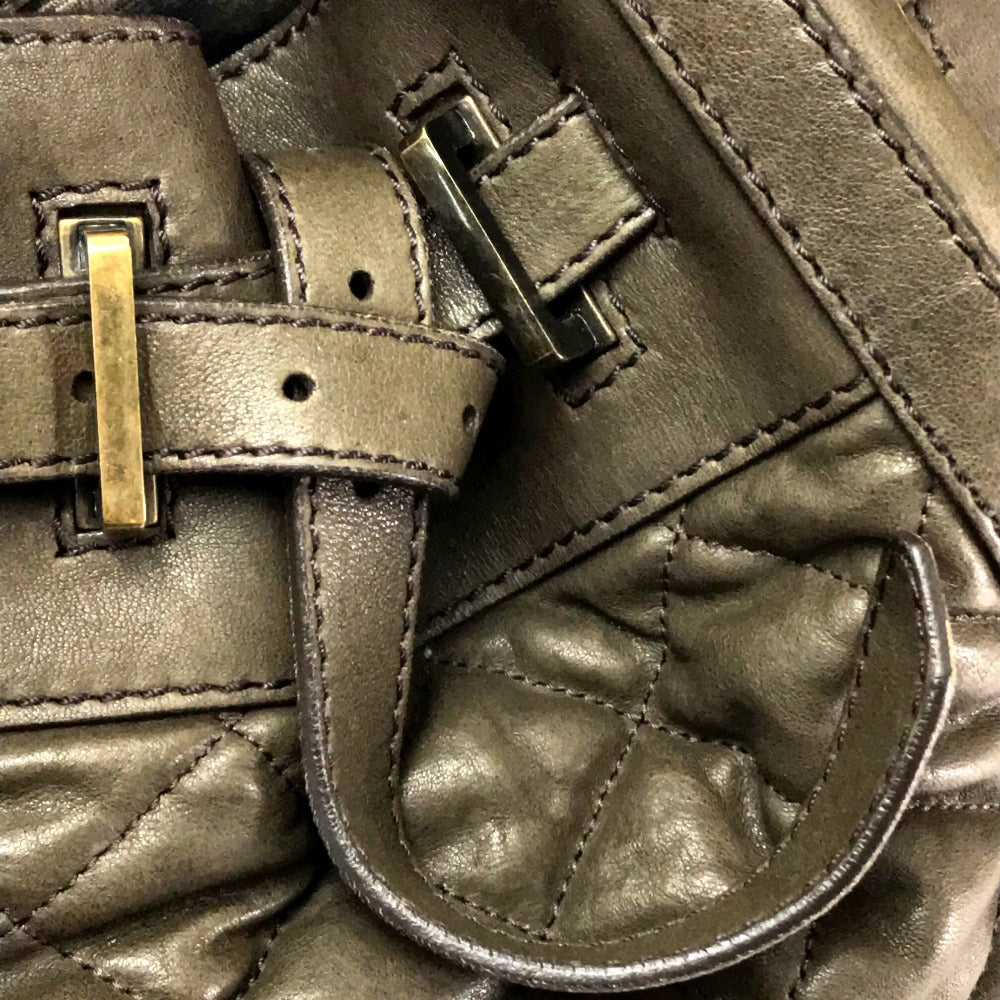BURBERRY Tote Bag Lamb leather Brown Men's Women Quilted Leather unisex(Unisex) Used Authentic