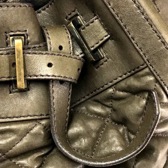 BURBERRY Tote Bag Lamb leather Brown Men's Women Quilted Leather unisex(Unisex) Used Authentic