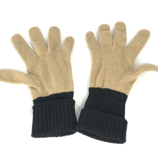 BURBERRY gloves wool beige By color logo Women Used Authentic
