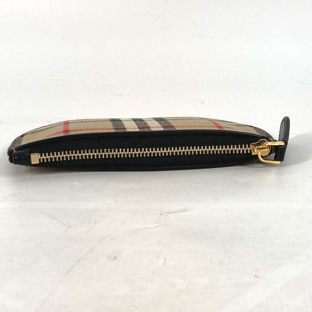 BURBERRY Coin case 8045031 Leather / canvas beige Coin Pocket Wallet Olympia Women Used Authentic
