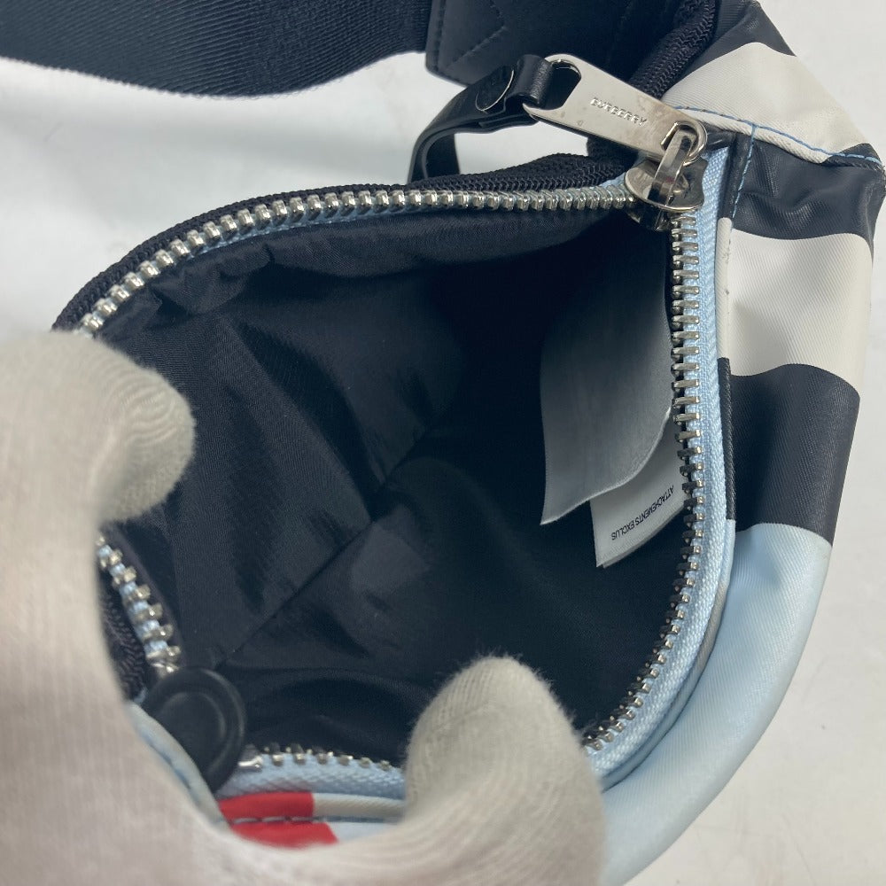 BURBERRY Sling bag 8023909 Nylon white Check logo mens Used Authentic
