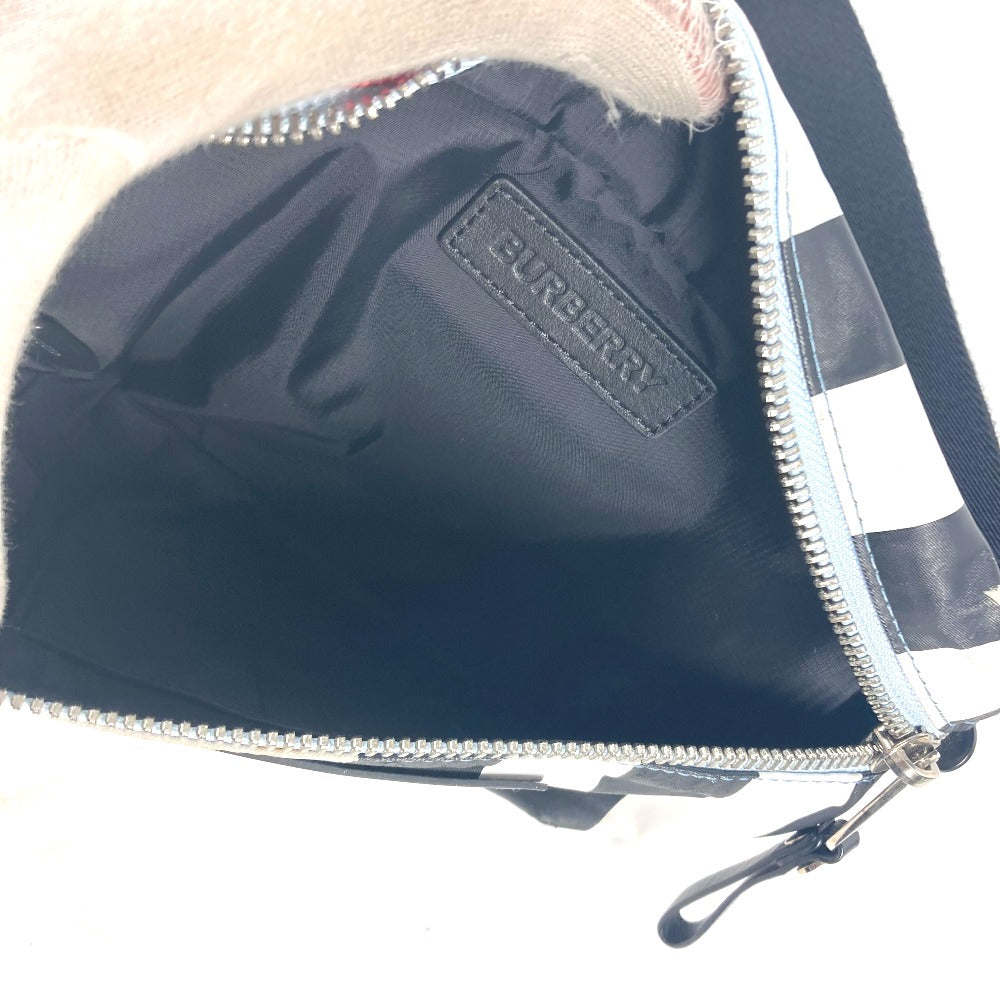 BURBERRY Sling bag 8023909 Nylon white Check logo mens Used Authentic