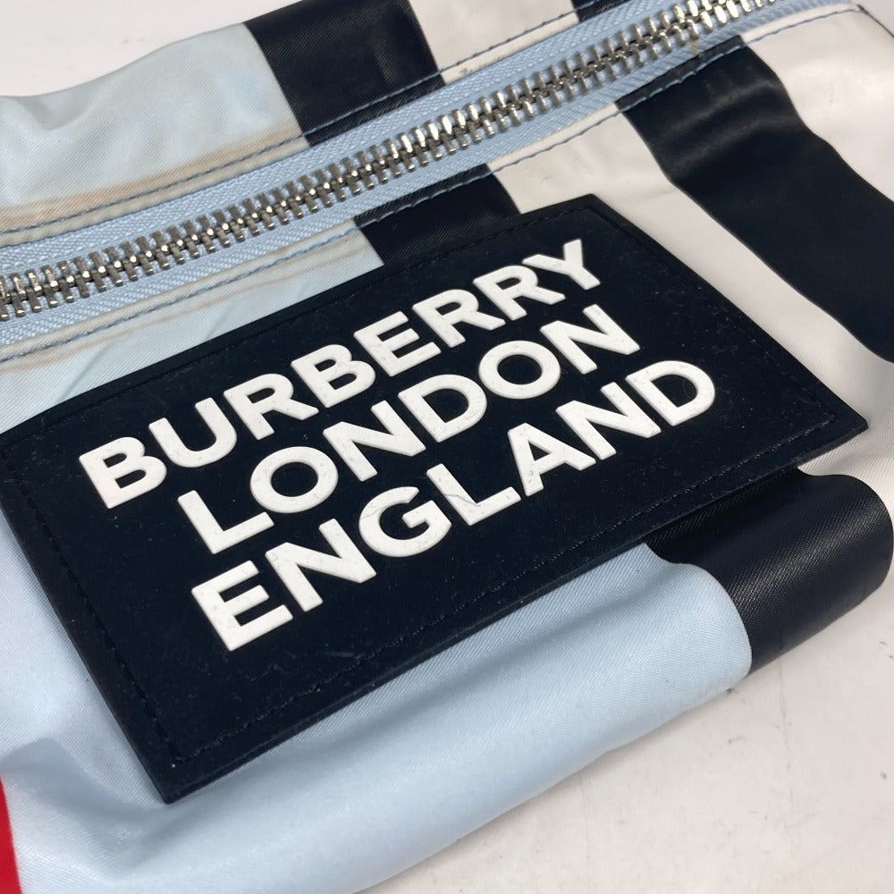 BURBERRY Sling bag 8023909 Nylon white Check logo mens Used Authentic