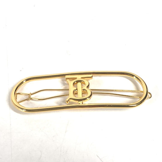 BURBERRY Valletta metal gold TB logo Women Used Authentic