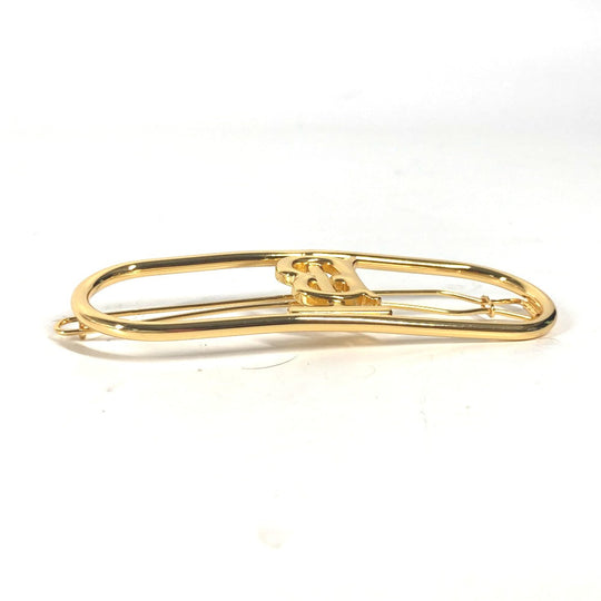 BURBERRY Valletta metal gold TB logo Women Used Authentic