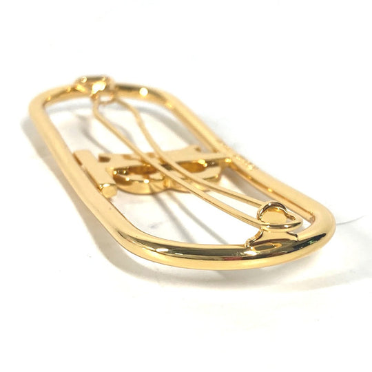 BURBERRY Valletta metal gold TB logo Women Used Authentic