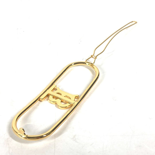 BURBERRY Valletta metal gold TB logo Women Used Authentic