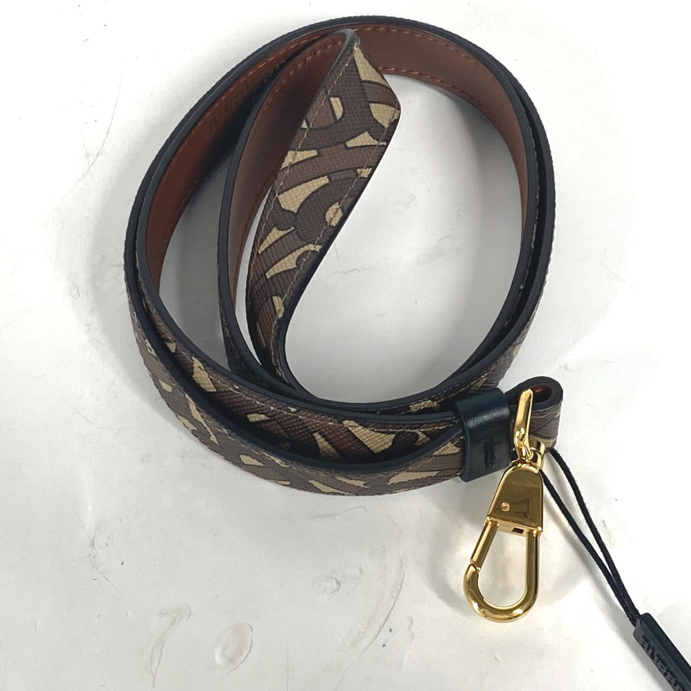 BURBERRY strap 8025468 leather Brown TB logo Women(Unisex) Used Authentic