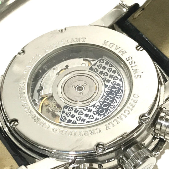 CORUM Watches Mechanical Automatic 983.201.20 Stainless Steel, Leather Belt Silver Classical GMT Silver dial mens Used Authentic