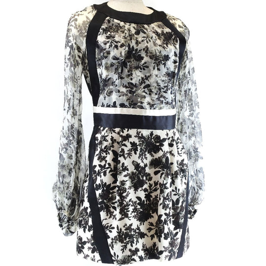 BALENCIAGA one piece silk Two-tone (black) 38