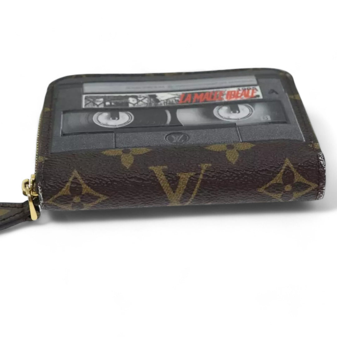 Louis Vuitton Monogram Zippy Coin Purse Wallet Brown Cassette Print