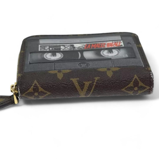 Louis Vuitton Monogram Zippy Coin Purse Wallet Brown Cassette Print