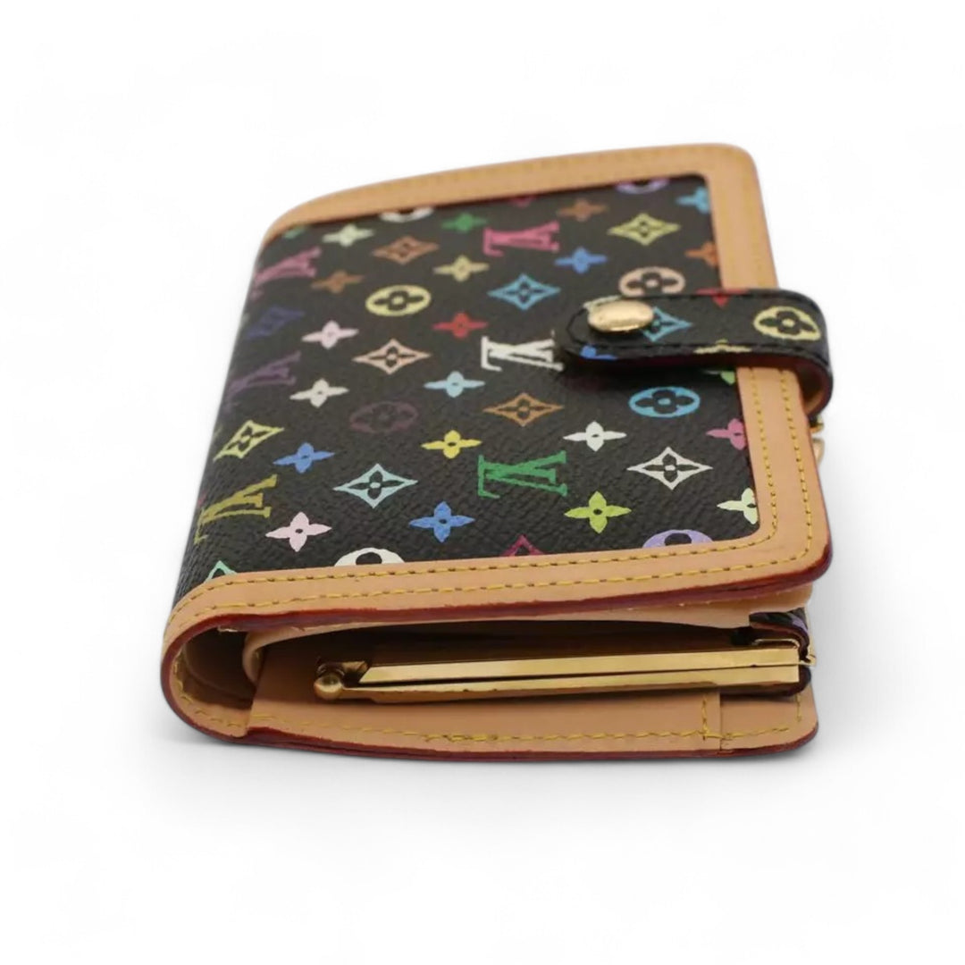 Louis Vuitton Portefeuille Viennois Wallet Multicolor Black Bifold Women's