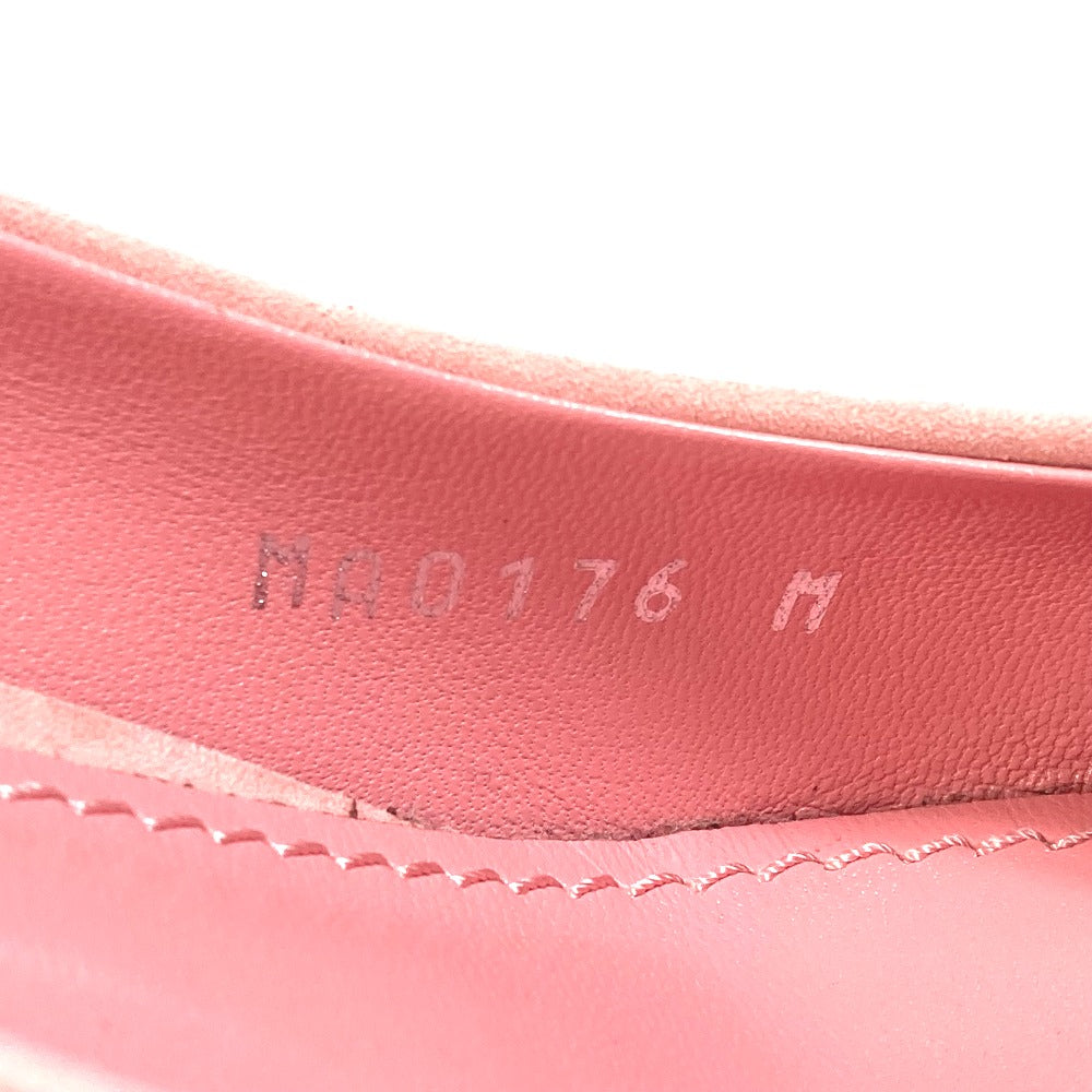 LOUIS VUITTON pumps suede pink Heel Shoes with LV logo Metal Women 35 1/2 Used Authentic
