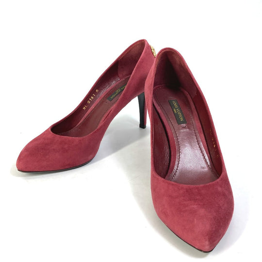 LOUIS VUITTON pumps Model number unknown suede Red padlock key with padlock Women 35.5 Used Authentic
