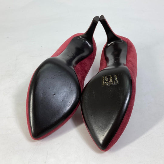 LOUIS VUITTON pumps Model number unknown suede Red padlock key with padlock Women 35.5 Used Authentic
