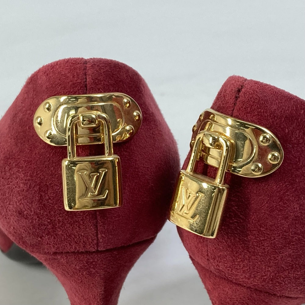 LOUIS VUITTON pumps Model number unknown suede Red padlock key with padlock Women 35.5 Used Authentic
