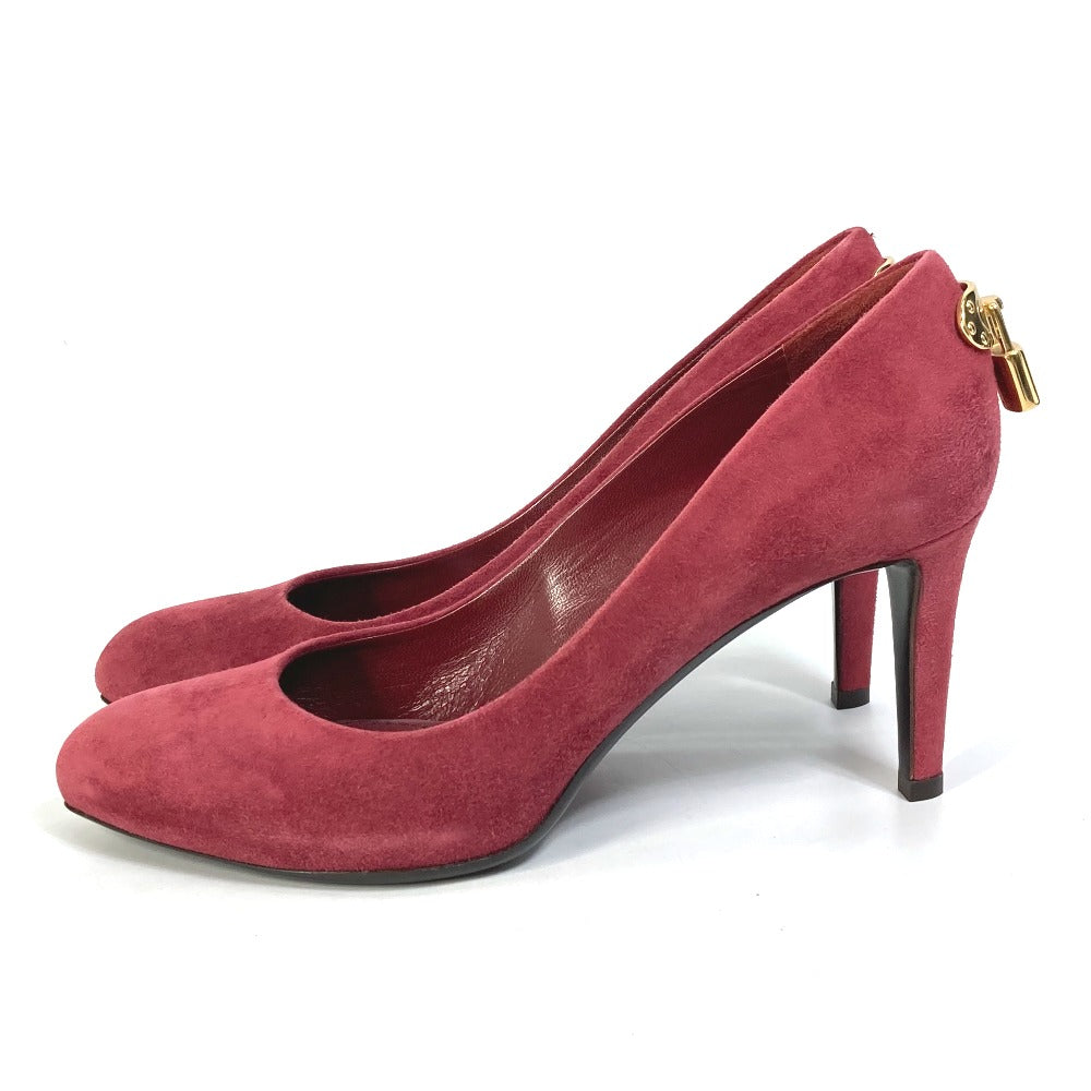 LOUIS VUITTON pumps Model number unknown suede Red padlock key with padlock Women 35.5 Used Authentic
