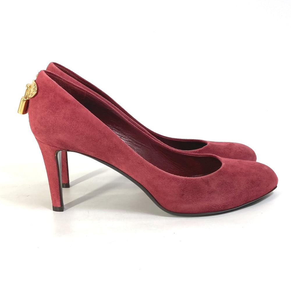 LOUIS VUITTON pumps Model number unknown suede Red padlock key with padlock Women 35.5 Used Authentic