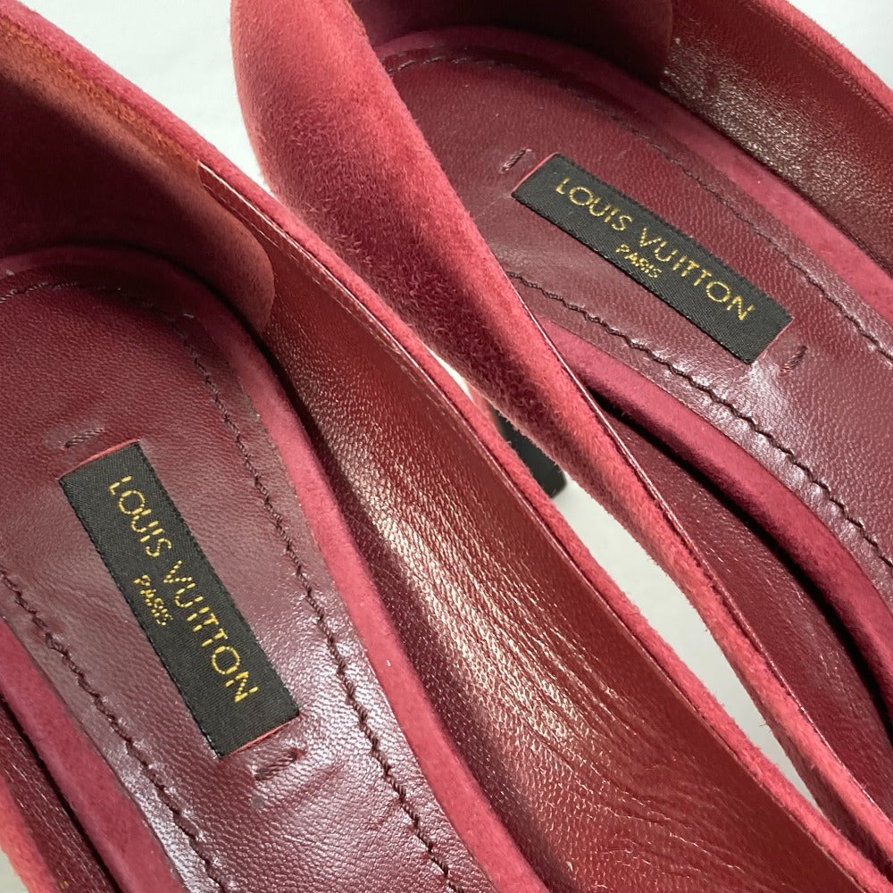 LOUIS VUITTON pumps Model number unknown suede Red padlock key with padlock Women 35.5 Used Authentic