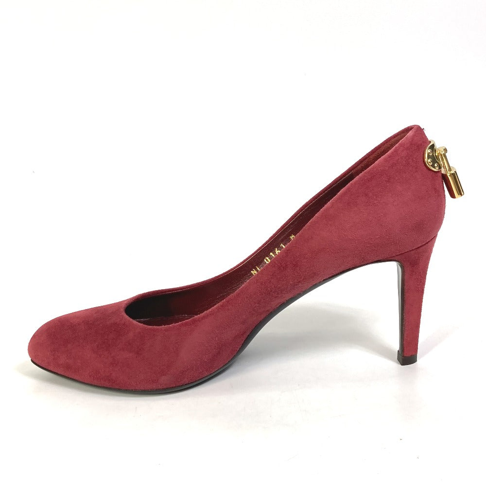 LOUIS VUITTON pumps Model number unknown suede Red padlock key with padlock Women 35.5 Used Authentic