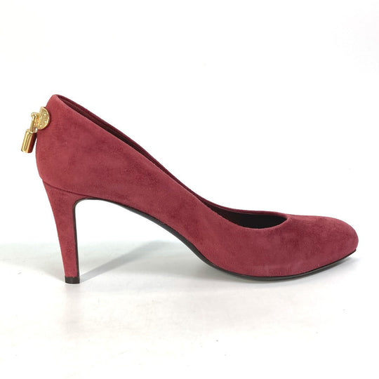 LOUIS VUITTON pumps Model number unknown suede Red padlock key with padlock Women 35.5 Used Authentic