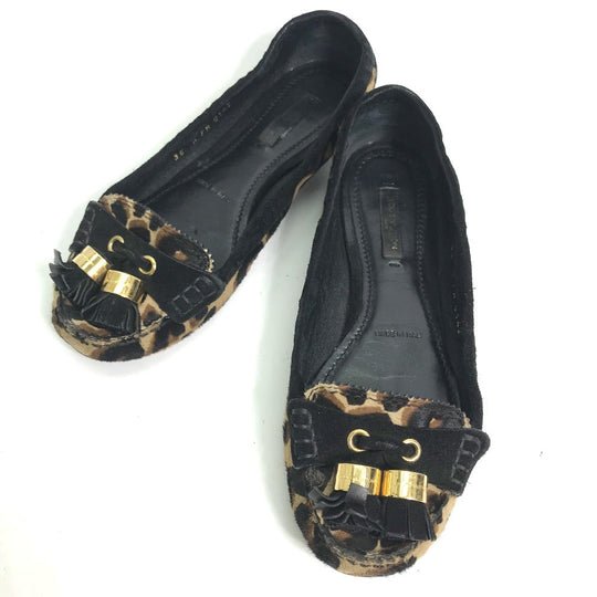 LOUIS VUITTON pumps Œ^”ԕs–¾ Harako Brown Tassel fringe Leopard leopard print leopard Women 35 Used Authentic