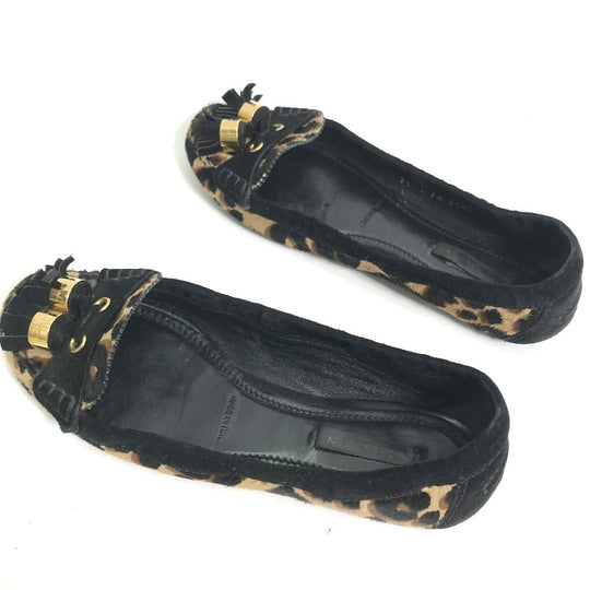 LOUIS VUITTON pumps Œ^”ԕs–¾ Harako Brown Tassel fringe Leopard leopard print leopard Women 35 Used Authentic