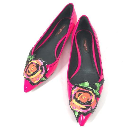 LOUIS VUITTON pumps leather pink Graffiti Rose Rose Rose Women 36 Used Authentic